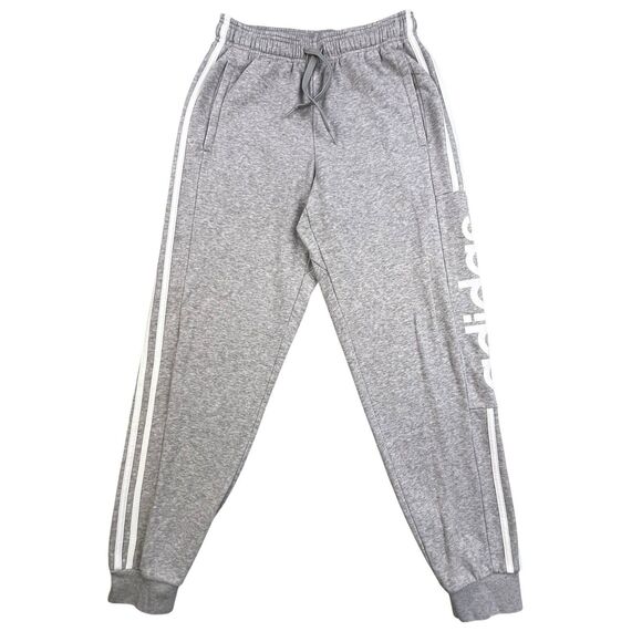 ADIDAS Joggers Small Gray Graphic Tracksuit Sweatpants Cotton Drawstring - Picture 2 of 12